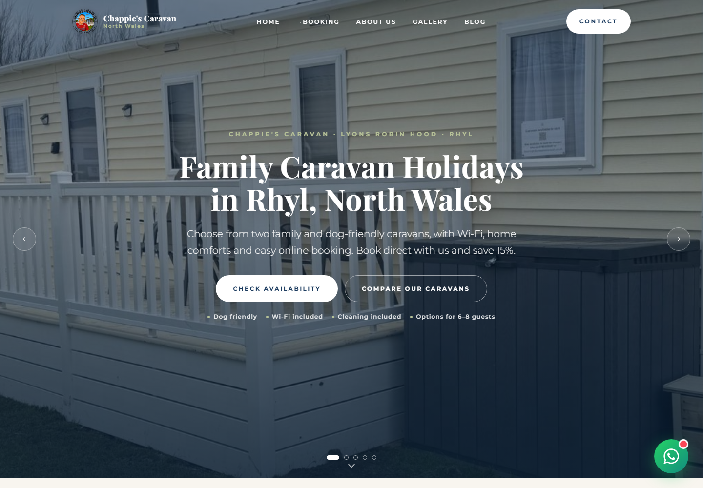 Chappies Caravan travel and rental website designed and developed by Irtaza Dev