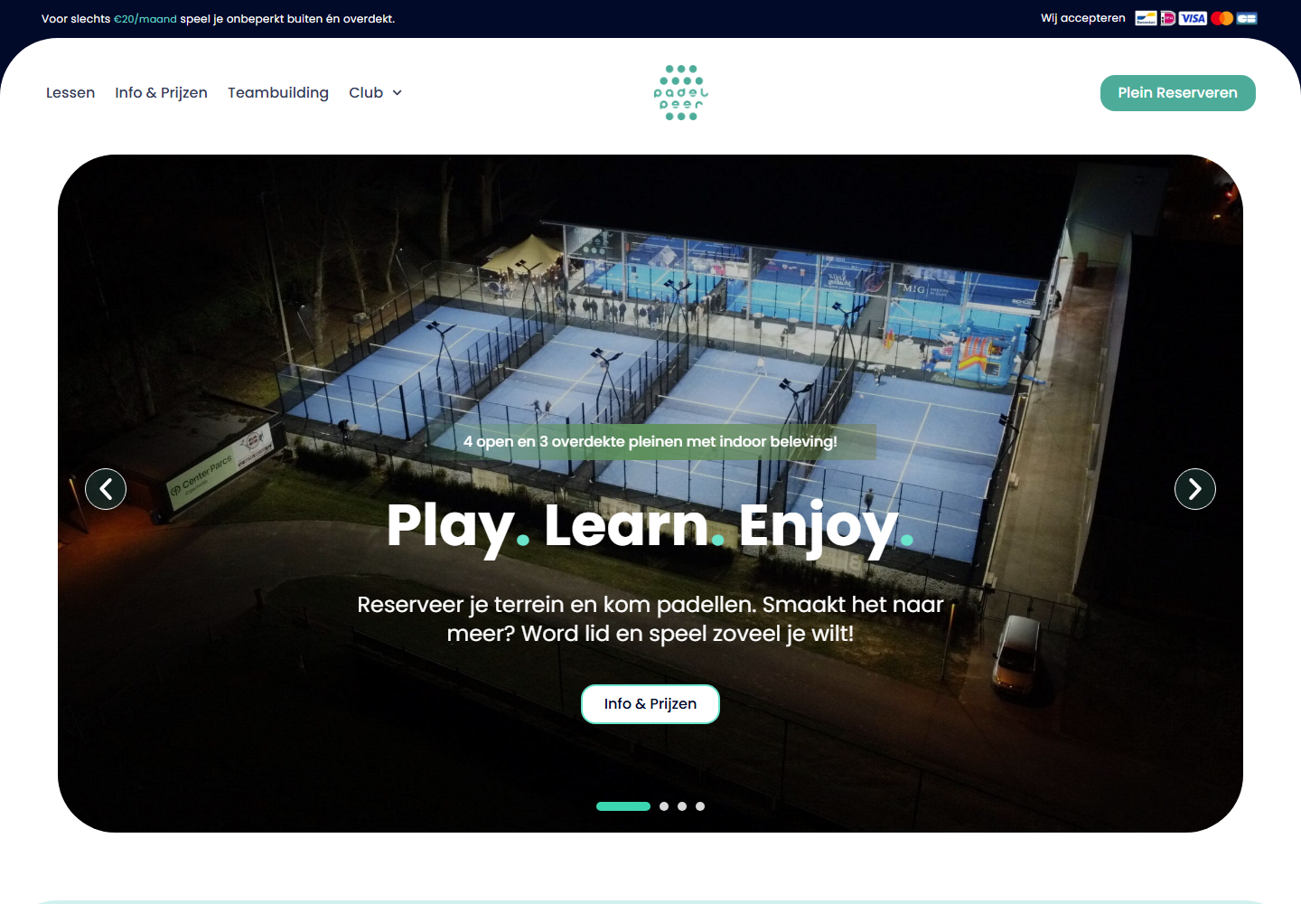 Padel Peer sports booking website designed and developed by Irtaza Dev