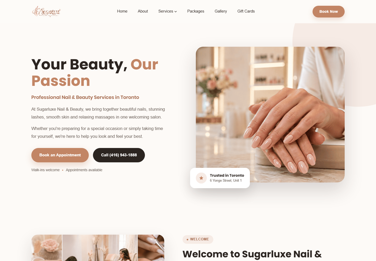 Sugar Luxe beauty brand website project by Irtaza Dev