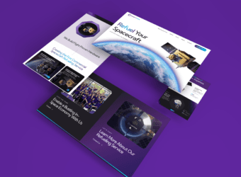 Orbit Fab - Spacecraft Refueling WordPress Website 1 Isometric Web Pages Mockup