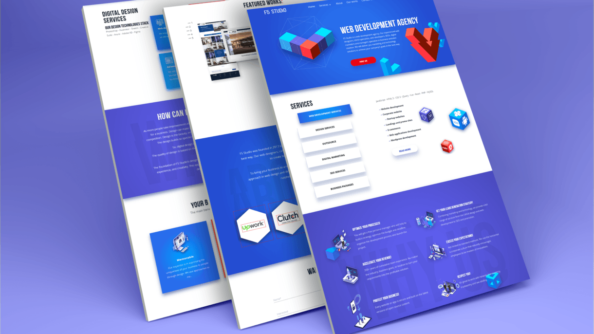 Perspective Web Design Mockup